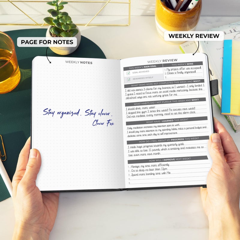 Clever Fox Daily Planner â€“ Undated Planning Notebook with Hourly Schedule & To-Do List â€“ Personal Day Task & Work Organizer, 6 Months (Black) - Image 5